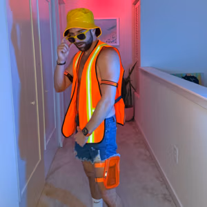 Construction worker halloween music festival outfit